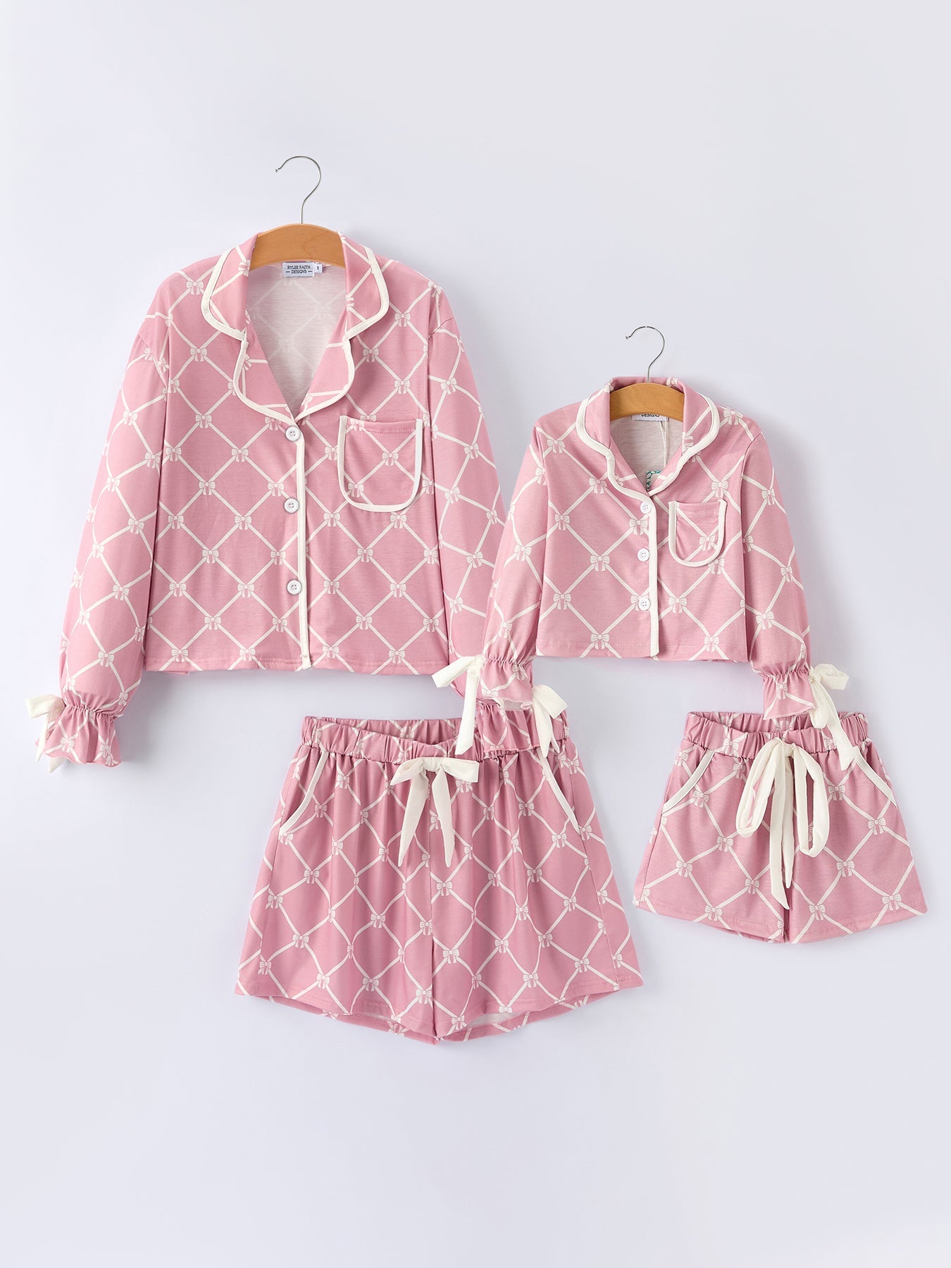 Bow Lapel Pajamas- mommy and me matching