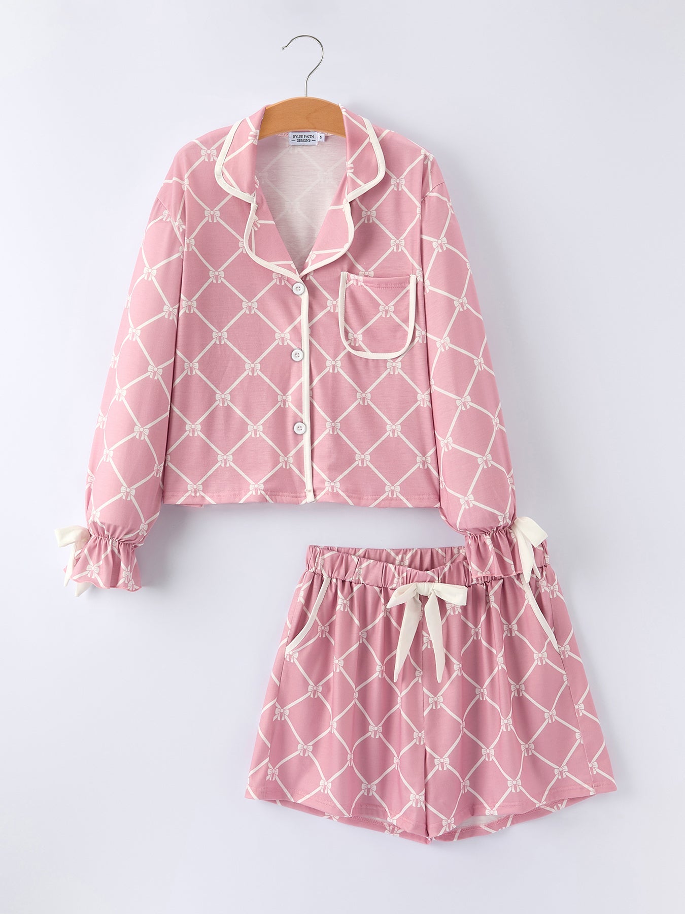 Bow Lapel Pajamas- mommy and me matching