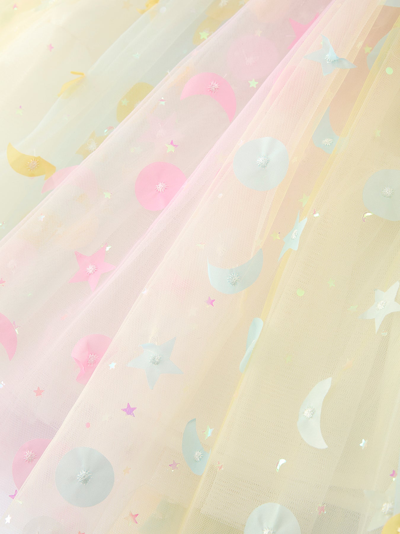 Pastel Rainbow Sequin Tulle Party Fairy Wing Girls Dress