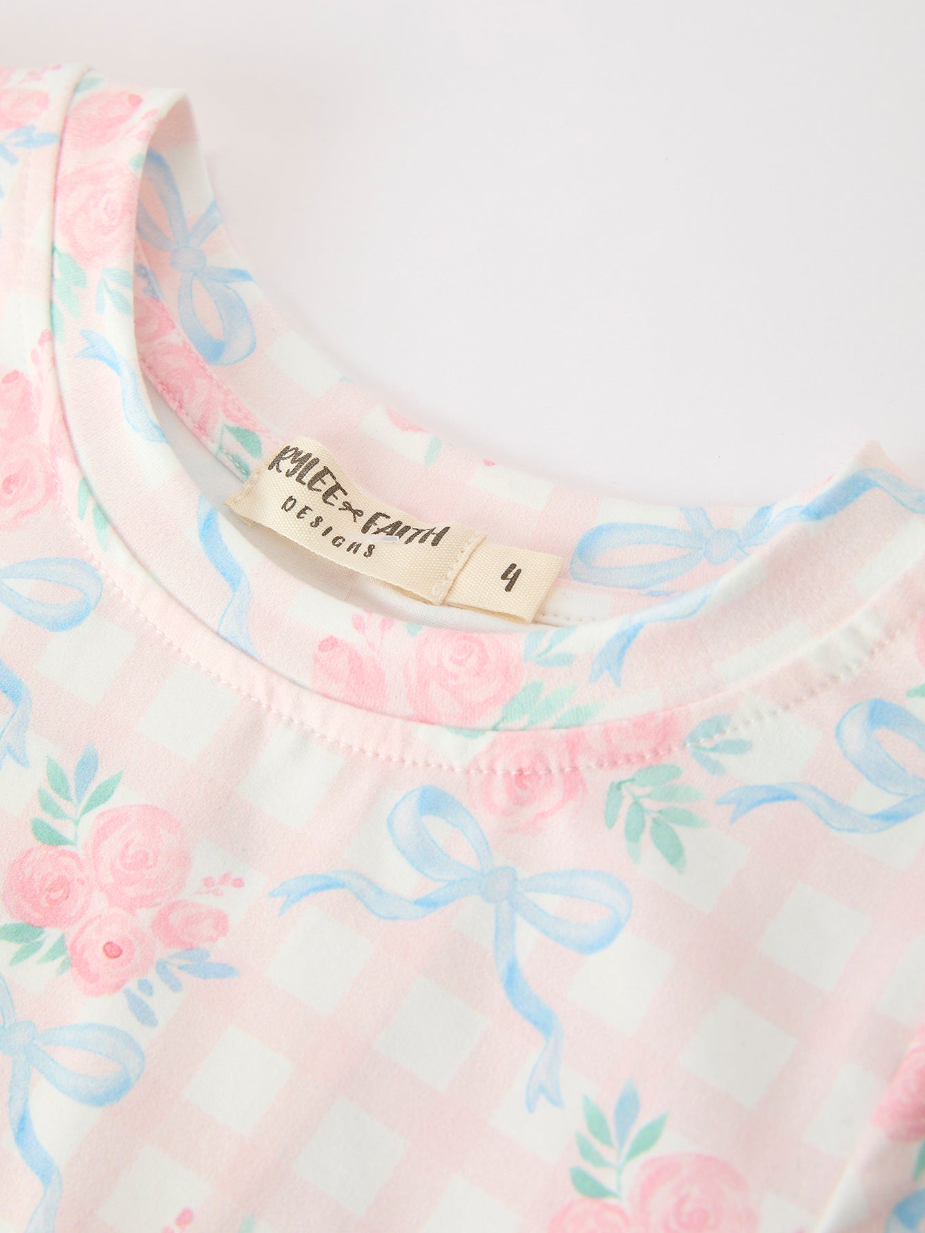Bow Floral Girl Short Set Scallop Hem- preorder