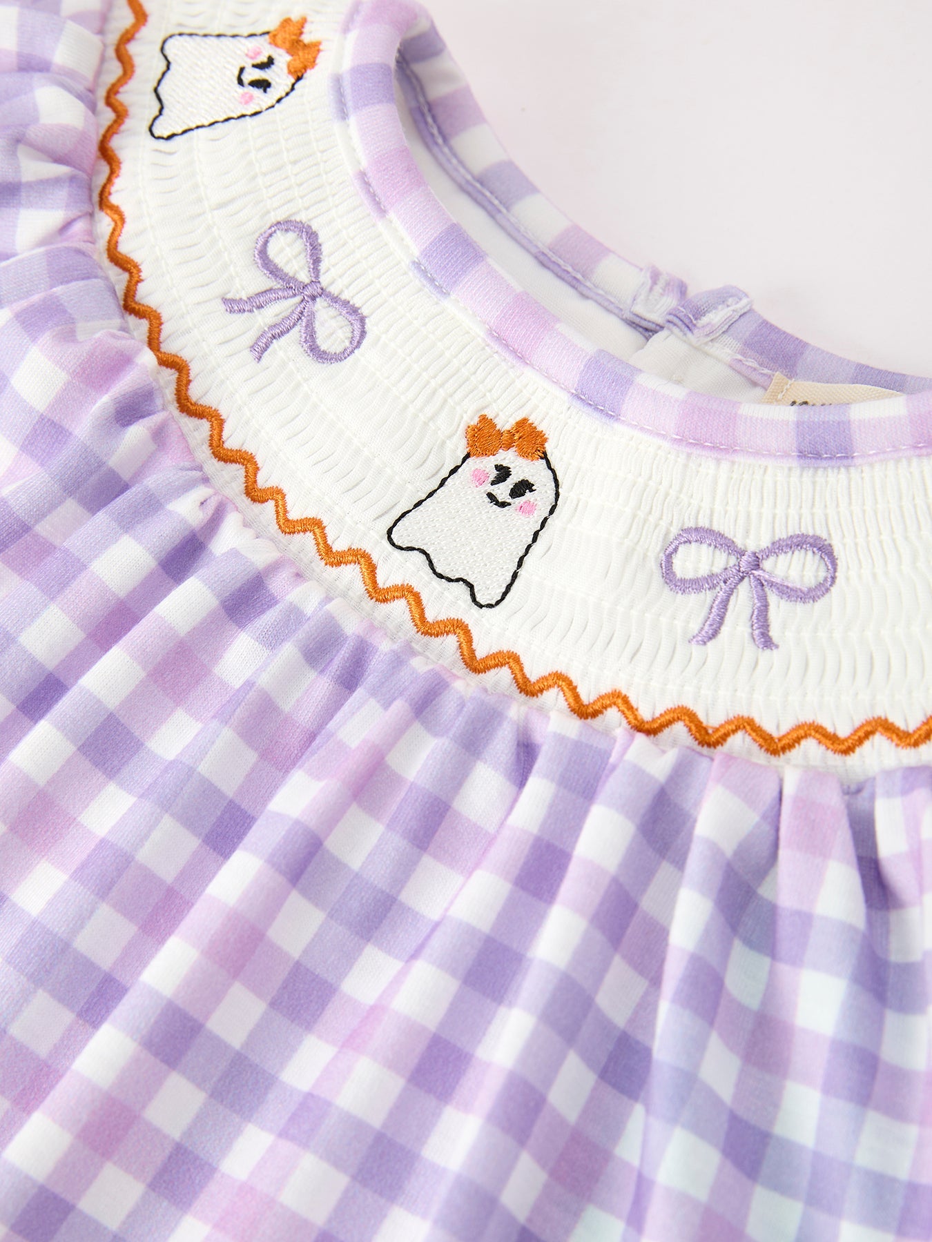 Halloween Ghost Plaid Bow Girls Bloomer Set