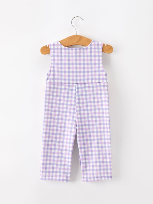 Halloween Ghost Plaid Smocked Baby Boy Romper
