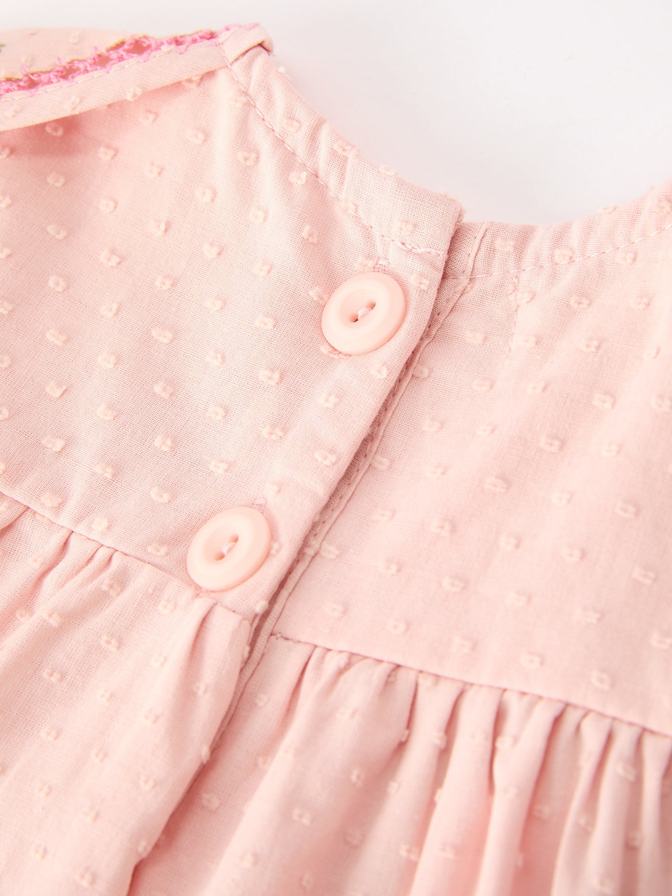 Baby Girl Pink Peter Pan Collar Embroidered Bloomer Set