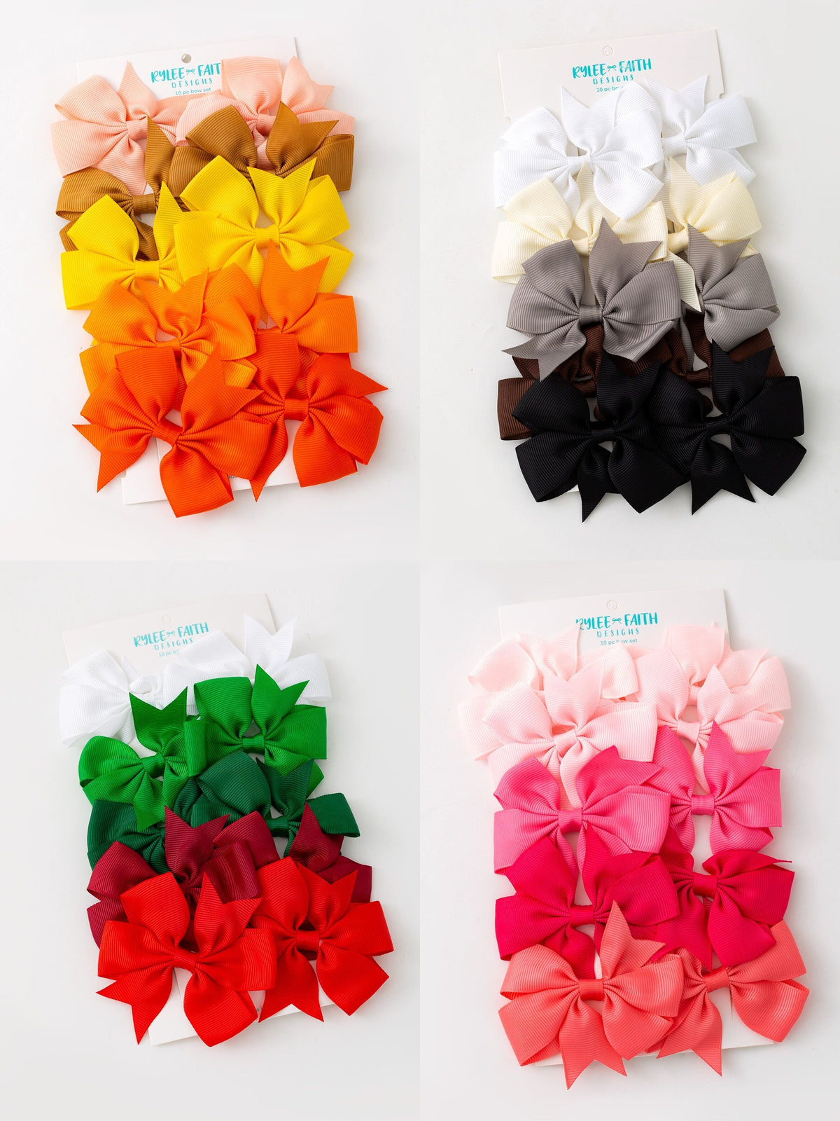 Fall Bow Hair Clip Set