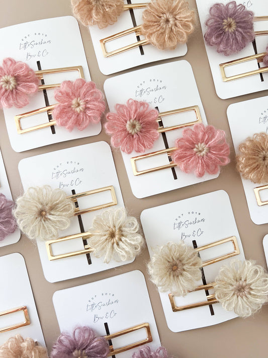 Loop Flower Hair Clips- Set of 2