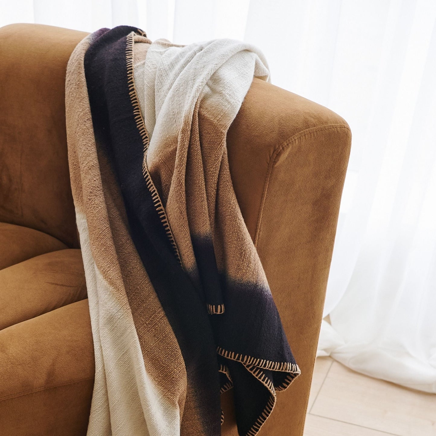 Handwoven Brown Siro Soft Merino Throw Blanket