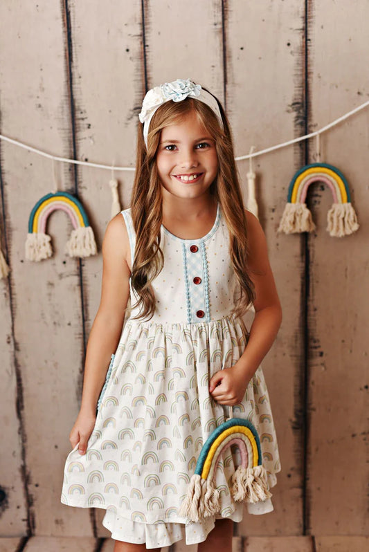 Bliss Rainbow Polka Dot Pocket Dress