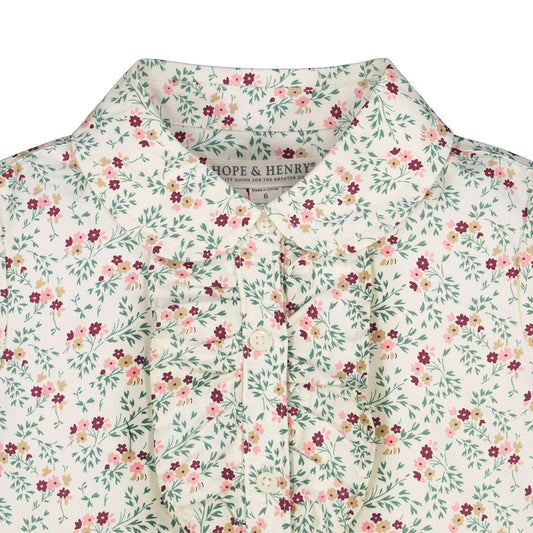Ruffle Front Shirt with Puff Sleeves - Baby