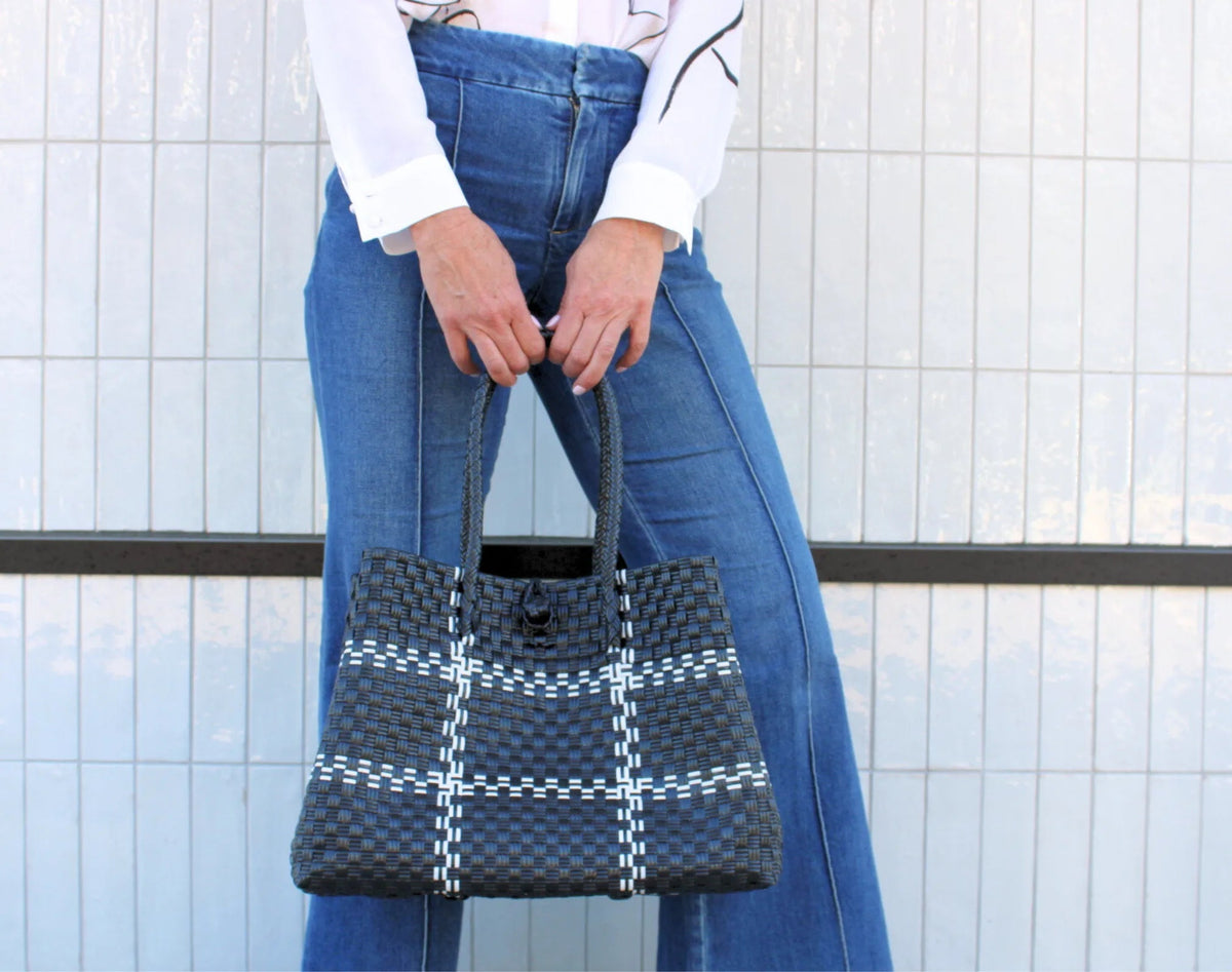 The Midi Piper Handwoven Tote · Recycled Plastic