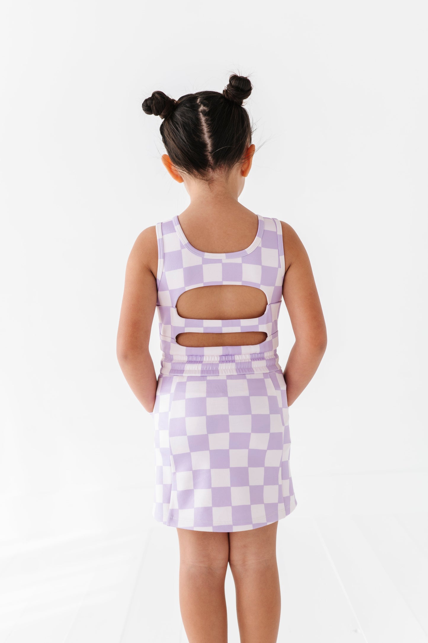 Violet Check | Skater Dress (with detached shorts!)
