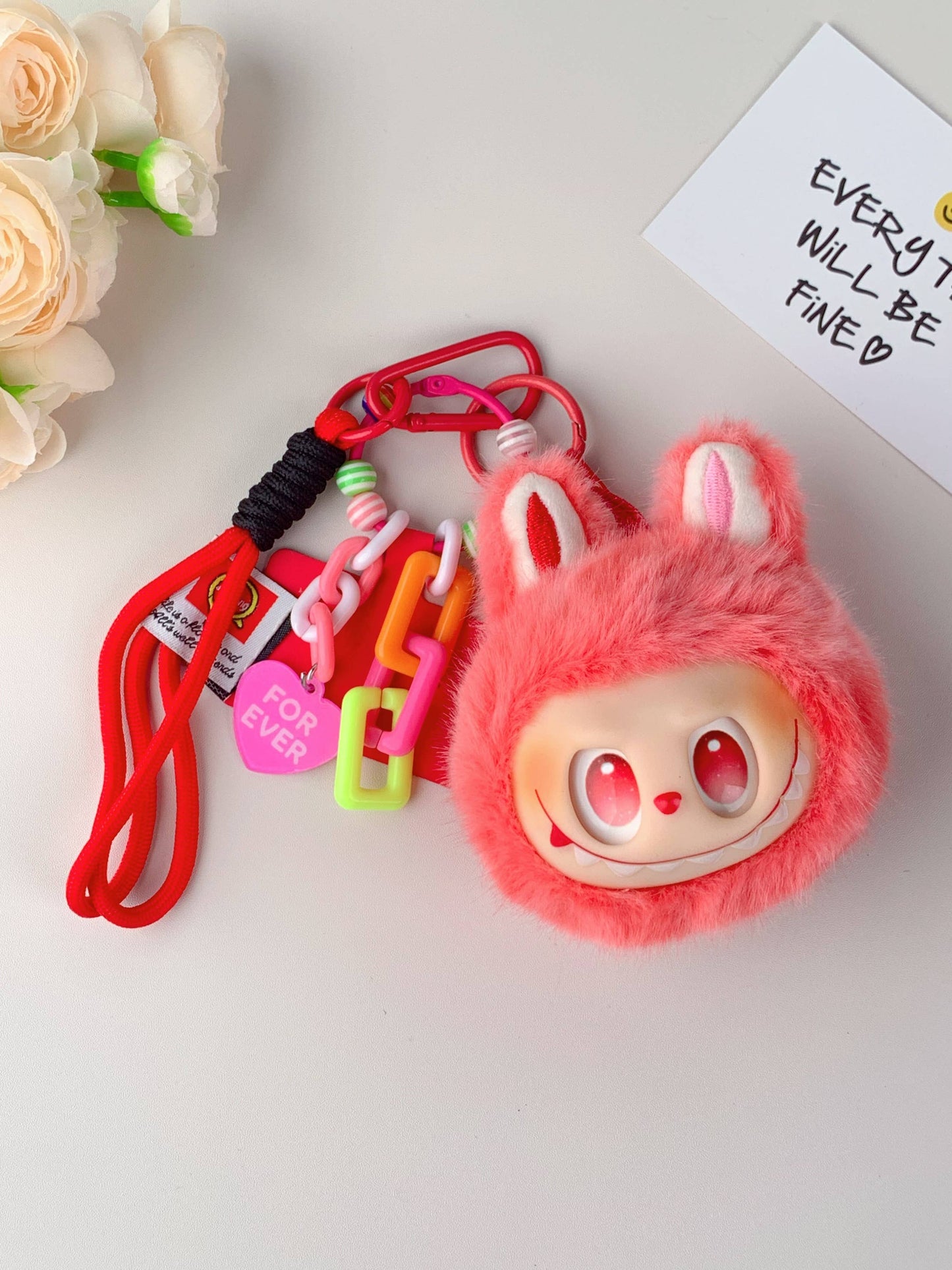 Labu Inspired Cute Plush Keychain for Girls – Bag Charm