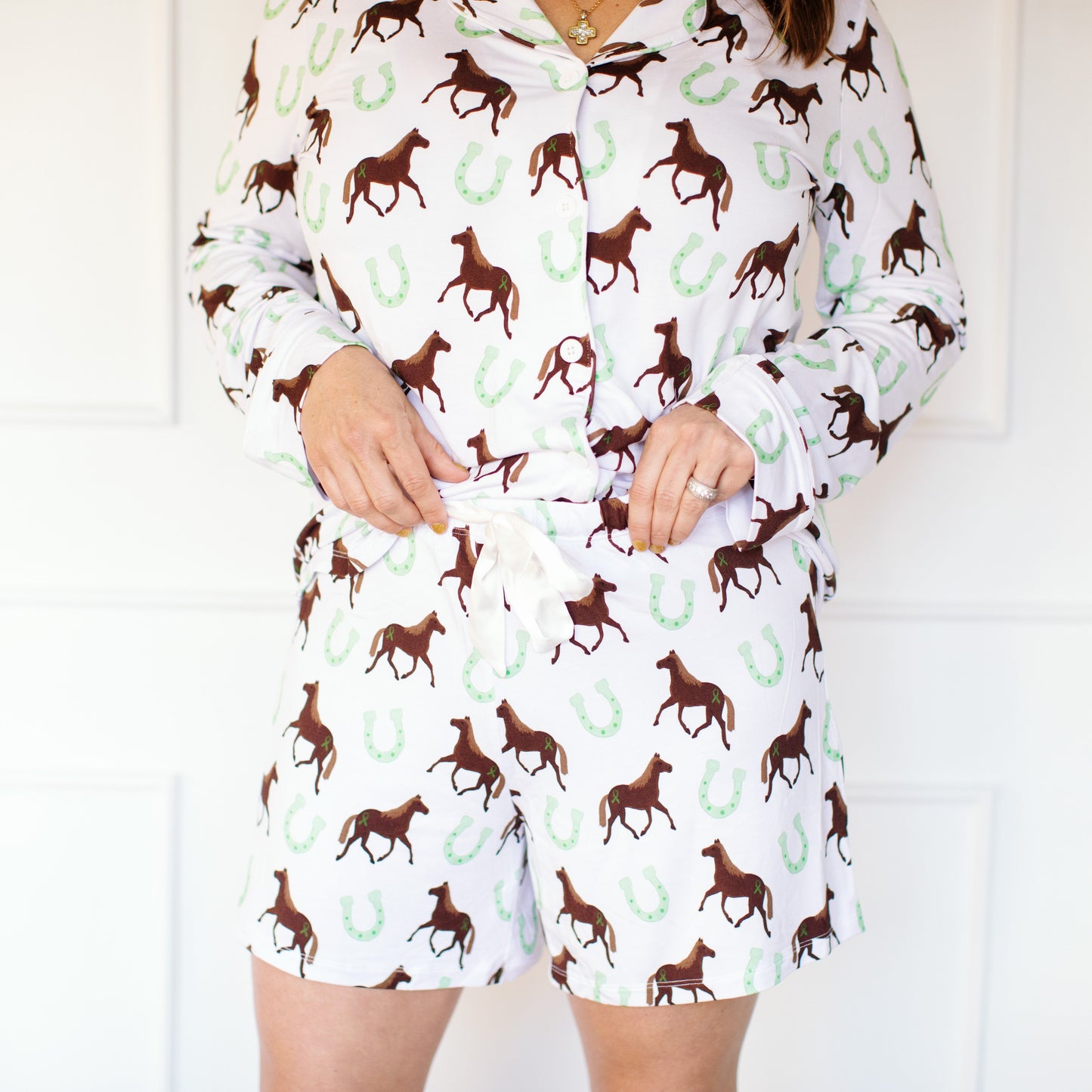 LUCKY Horse Women's Button down short set
