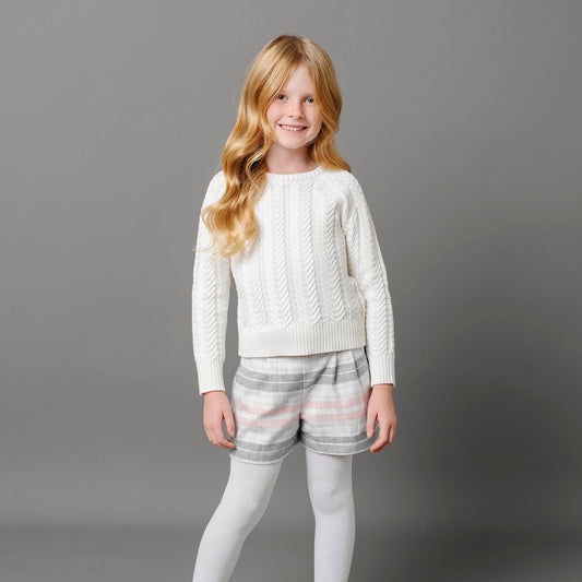 Pleated Organic Flannel Short