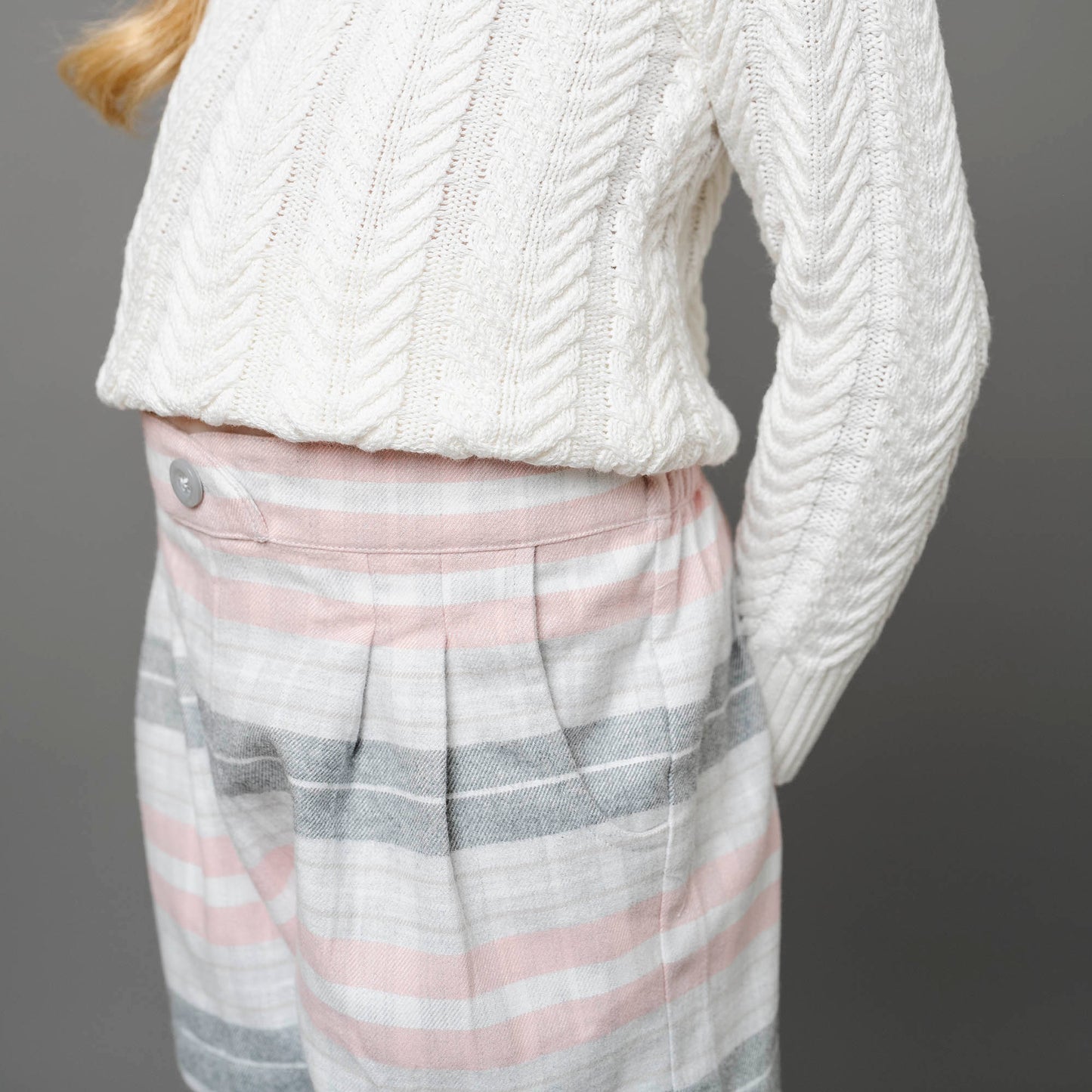 Pleated Organic Flannel Short