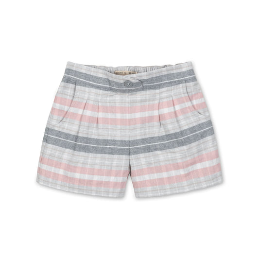 Pleated Organic Flannel Short