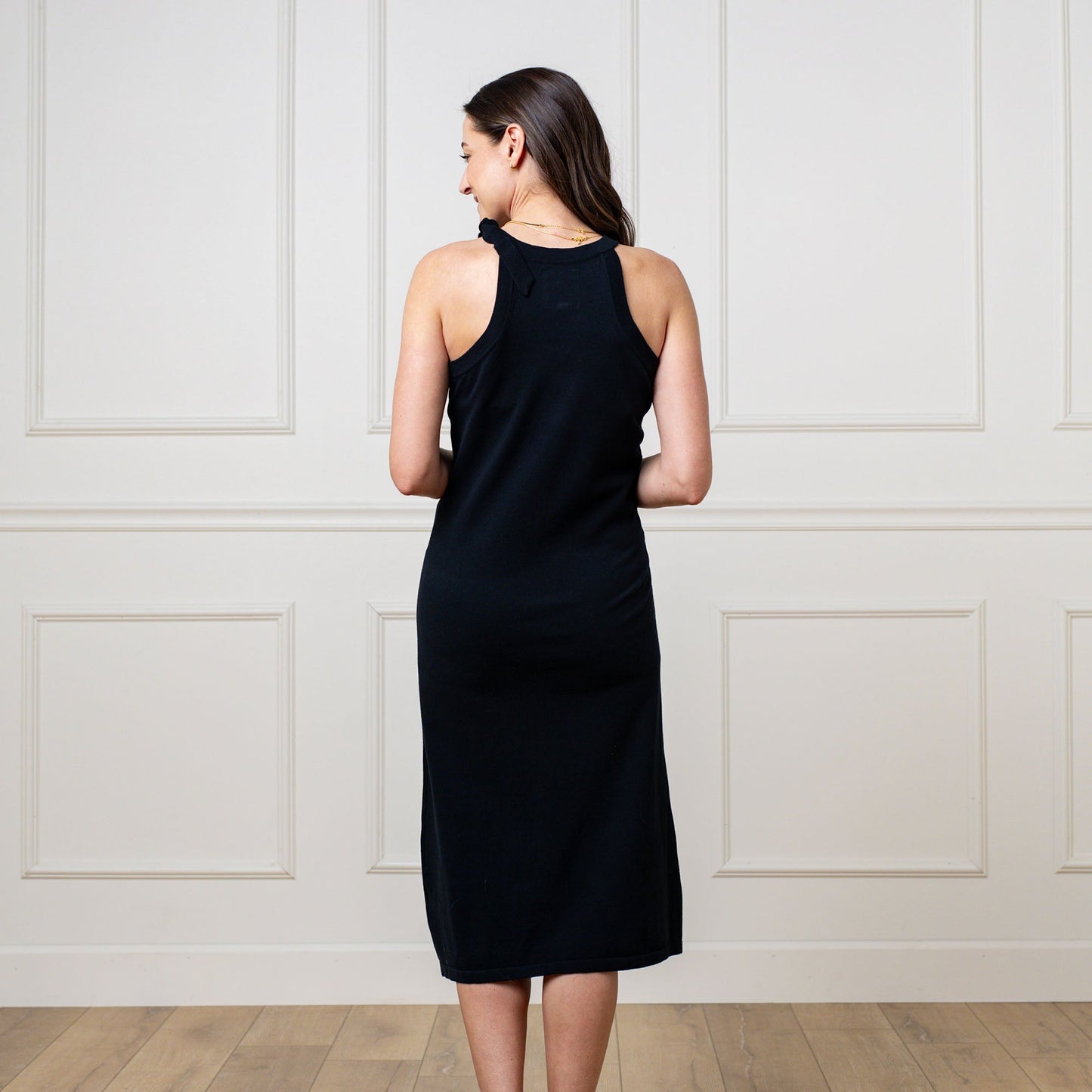 Halter Tie Knit Sweater Dress