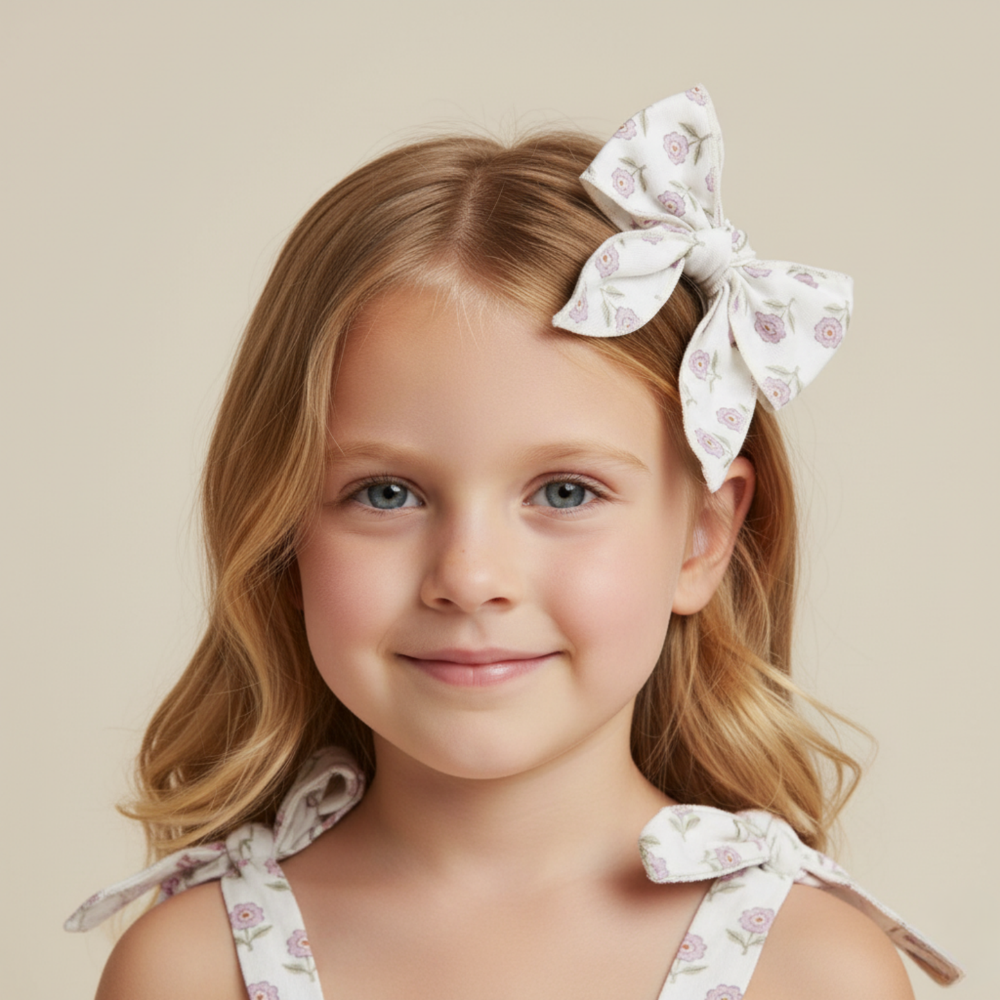 Organic Hair Bow Clip - Lavender