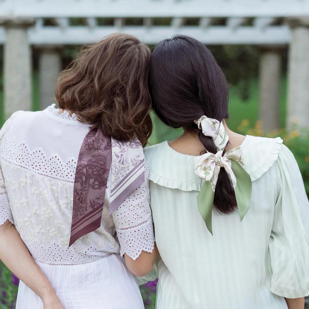 Cottage Vines Silk Twilly Scarf