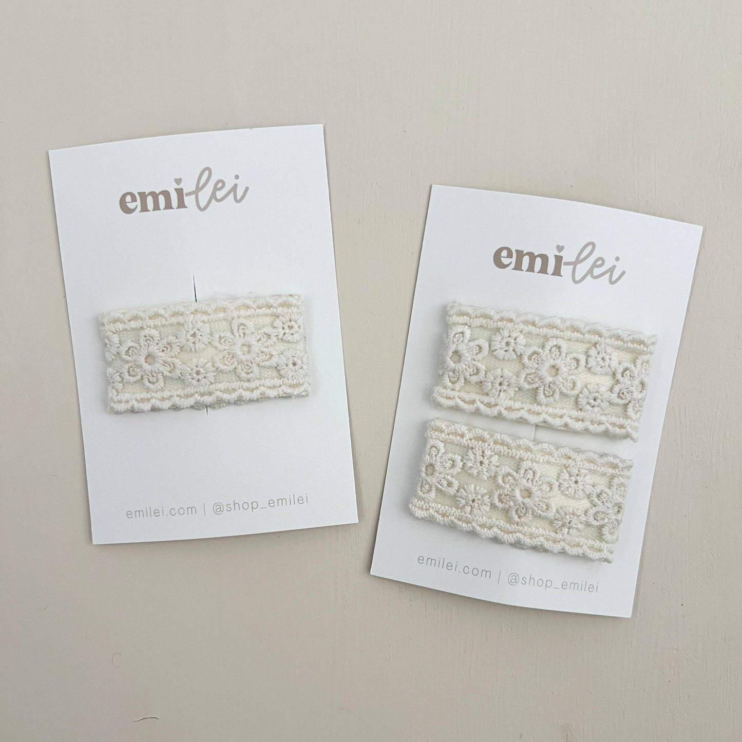Lace Hair Clip(s) - Ivory