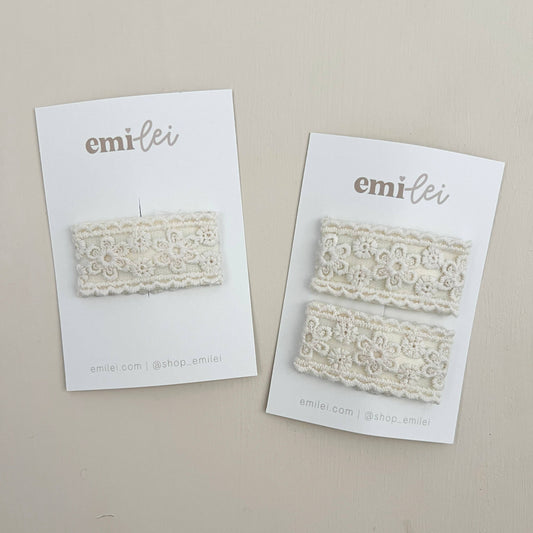 Lace Hair Clip(s) - Ivory