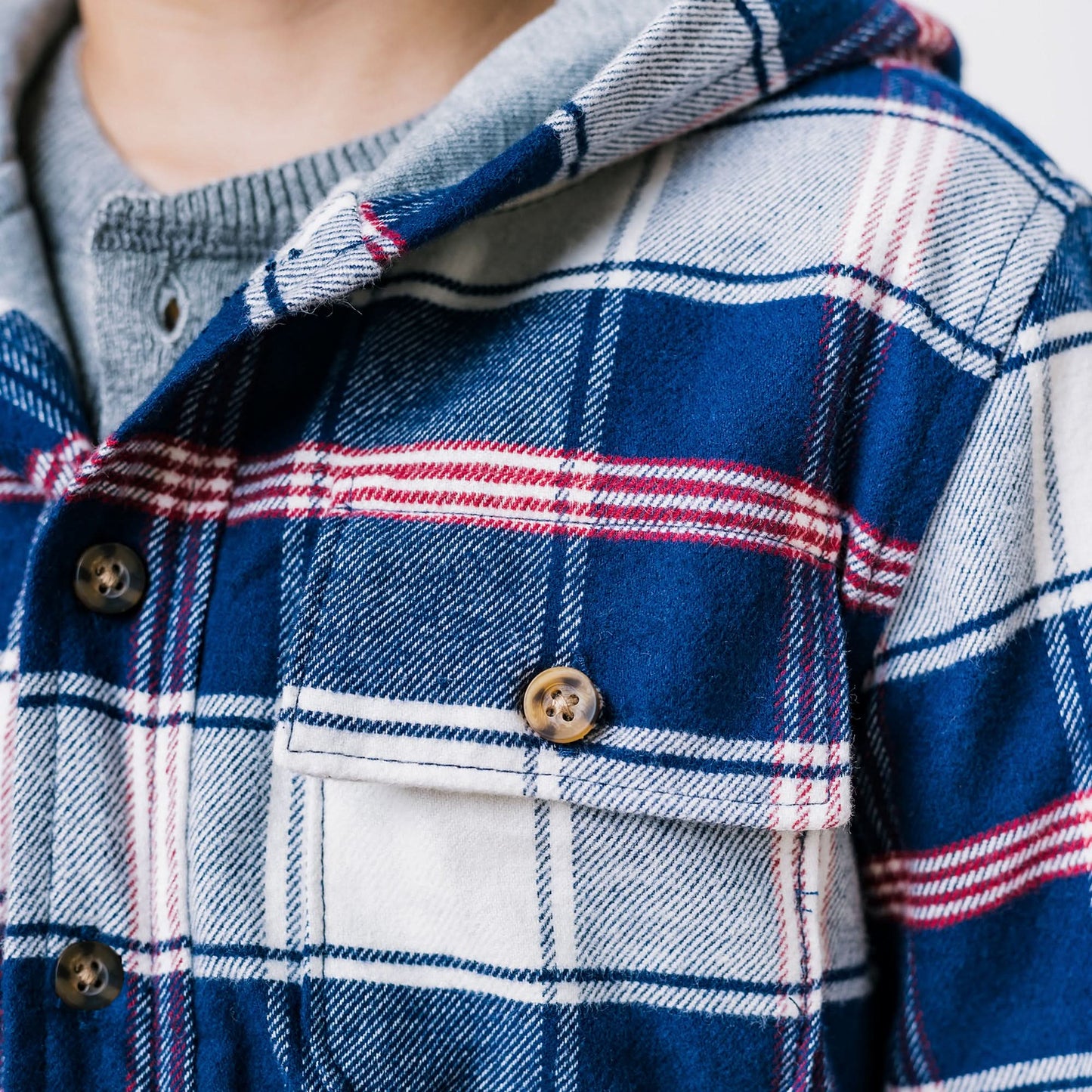 Hooded Flannel Shirt Jacket