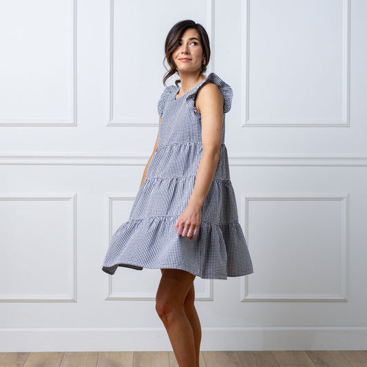 Flutter Sleeve Organic Tiered Dress
