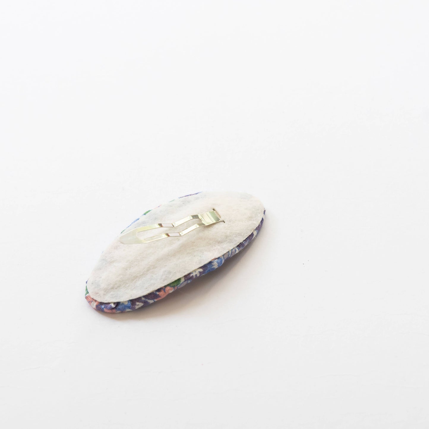 Oval Embroidered Floral Snap Hair Clips | Dusty Purple