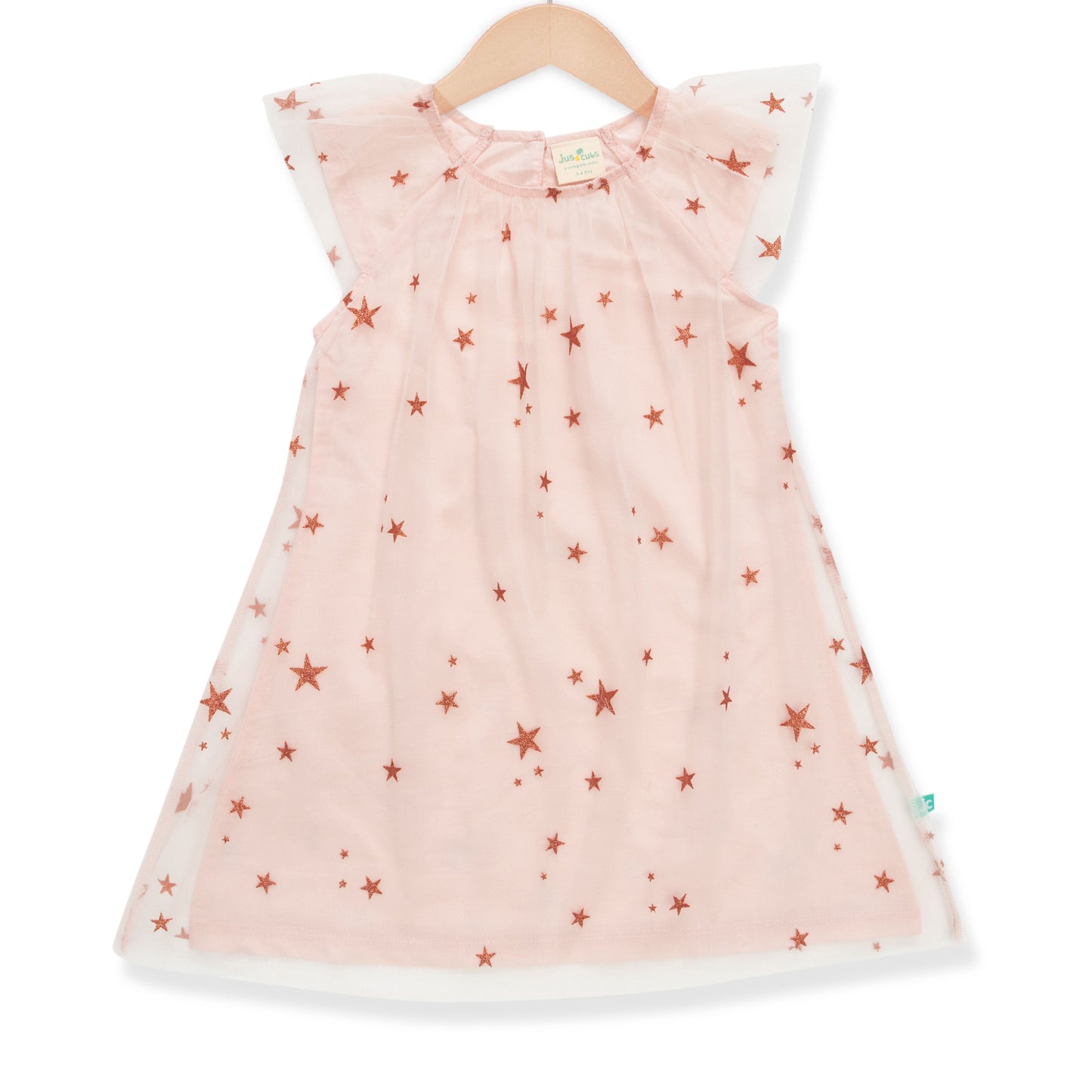 Starry Tulle Sleeveless Dress for Toddler - Peach