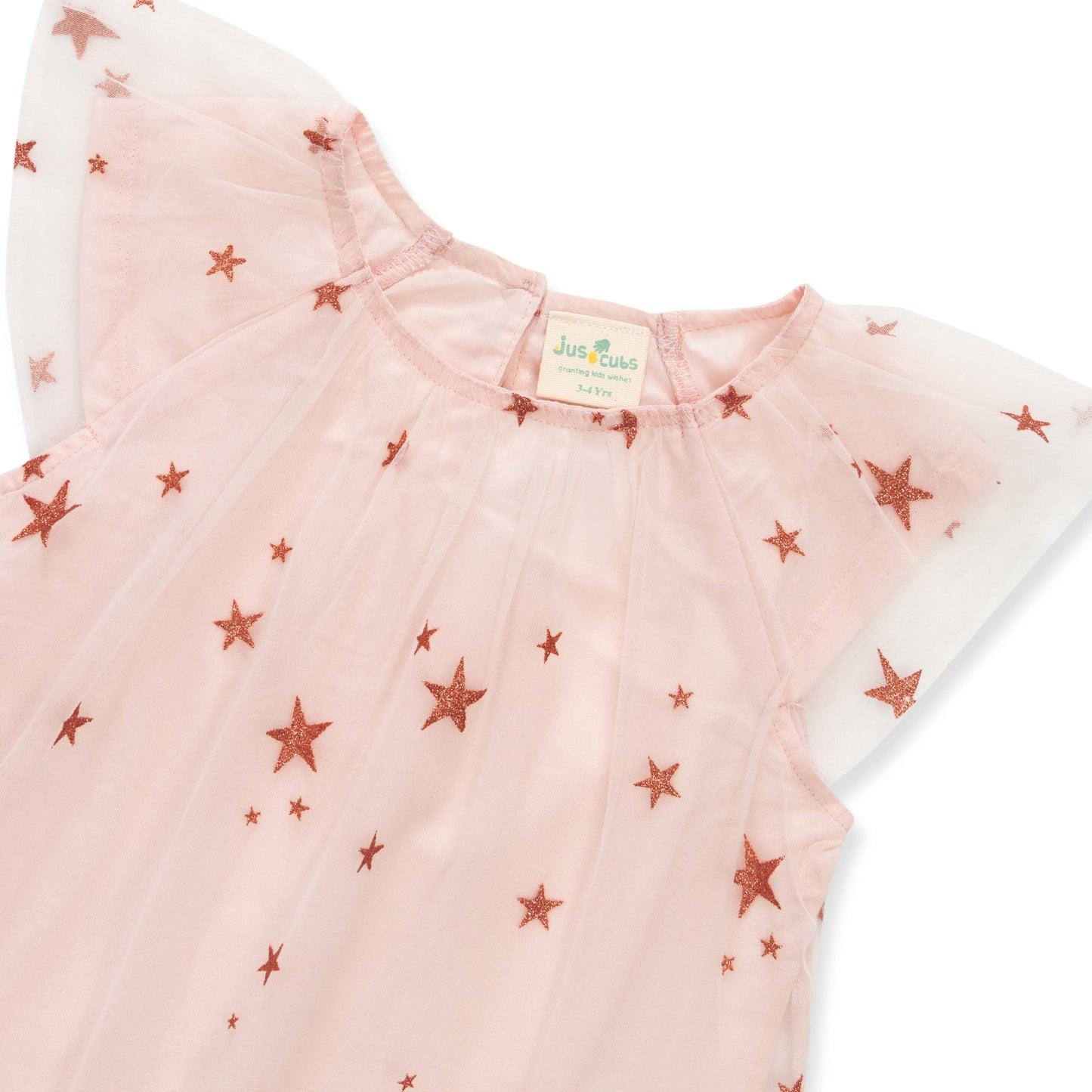 Starry Tulle Sleeveless Dress for Toddler - Peach