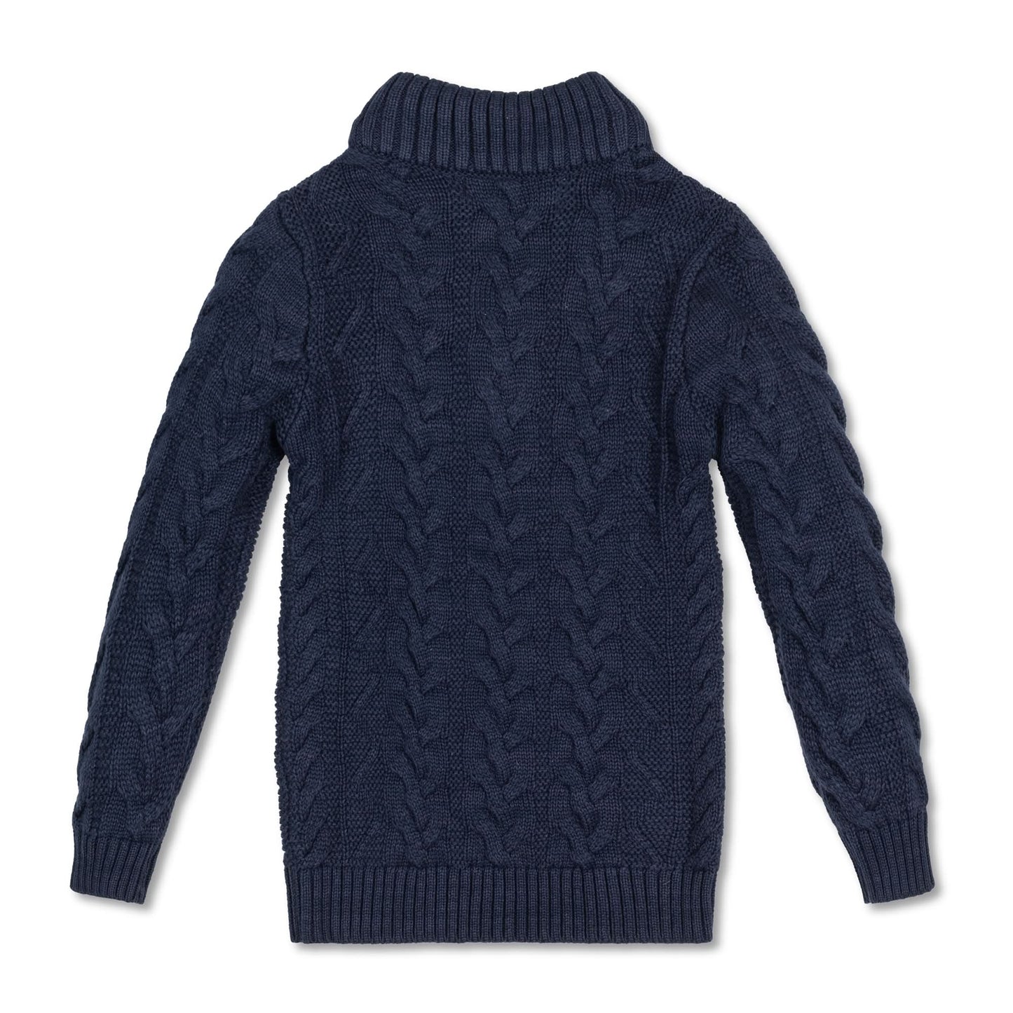 Organic Mock Neck Cable Sweater