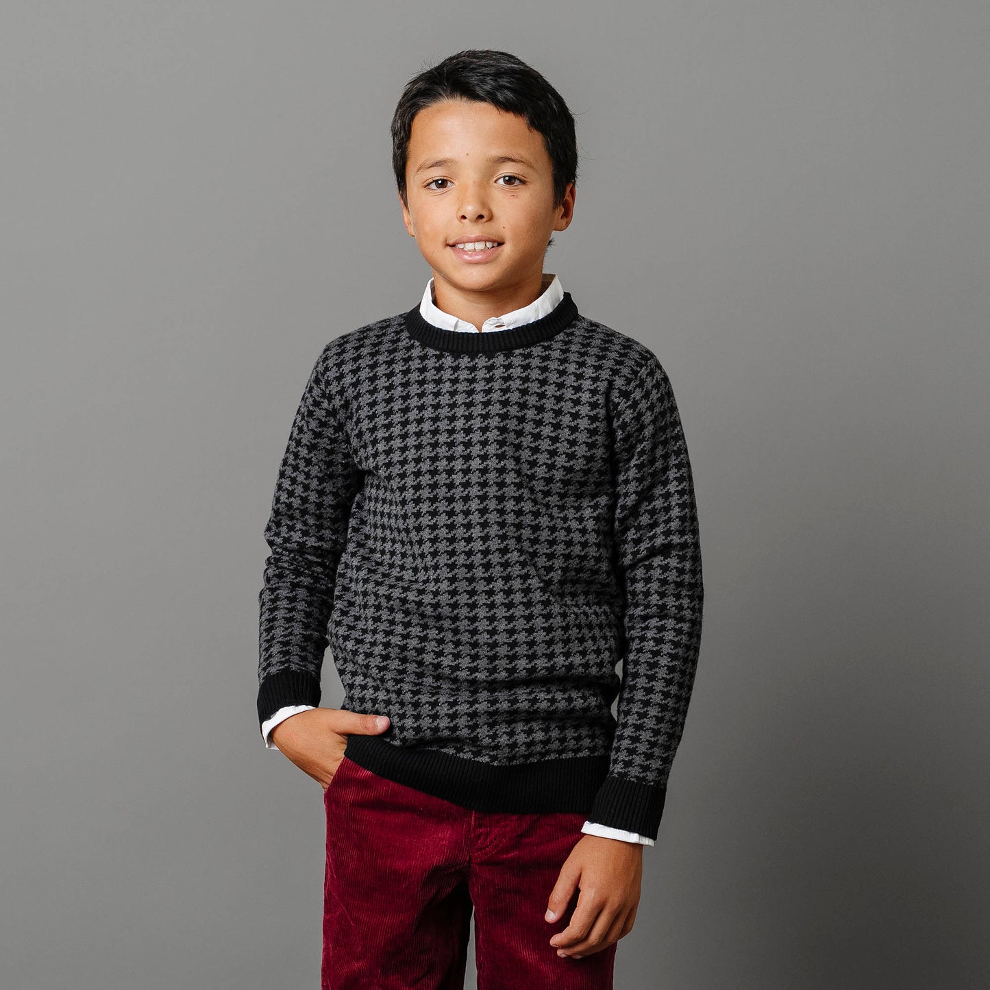 Organic Intarsia Crew Neck Sweater - Baby