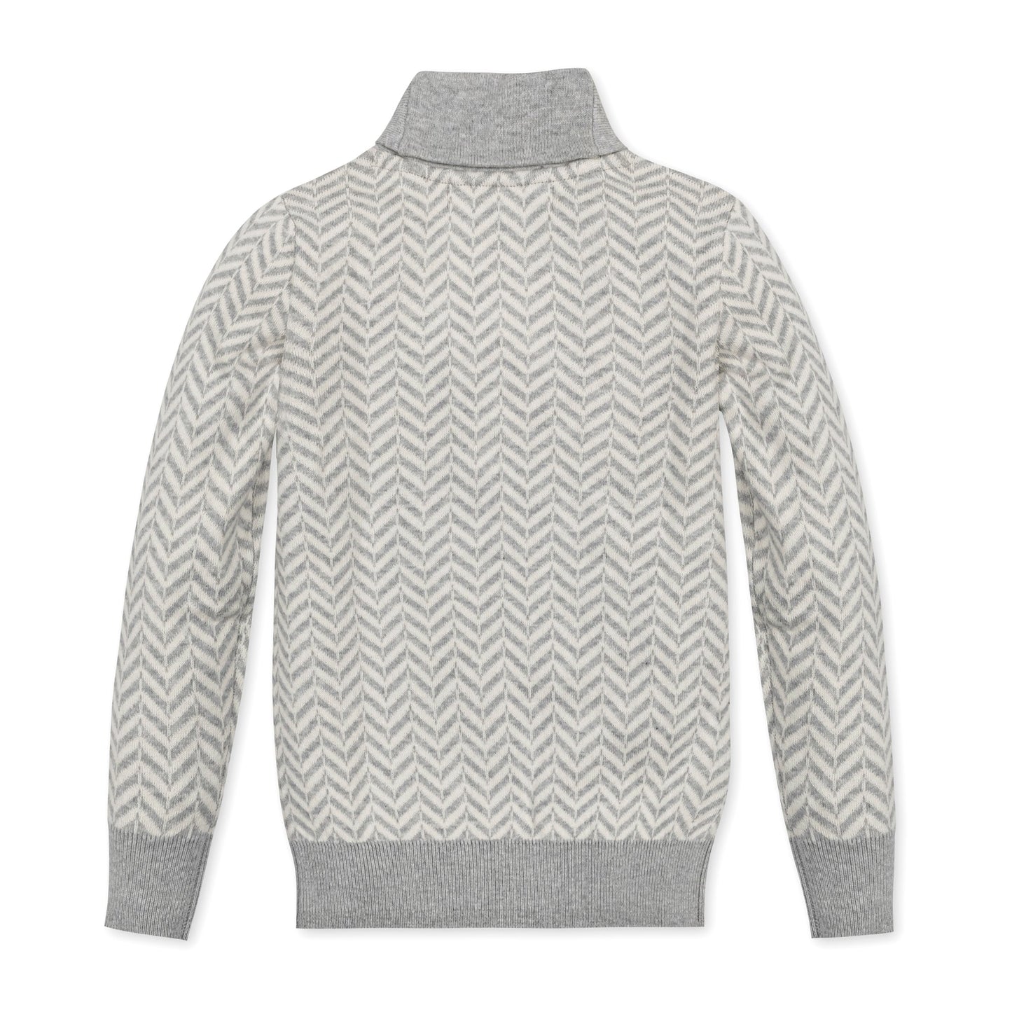 Organic Intarsia Shawl Collar Sweater