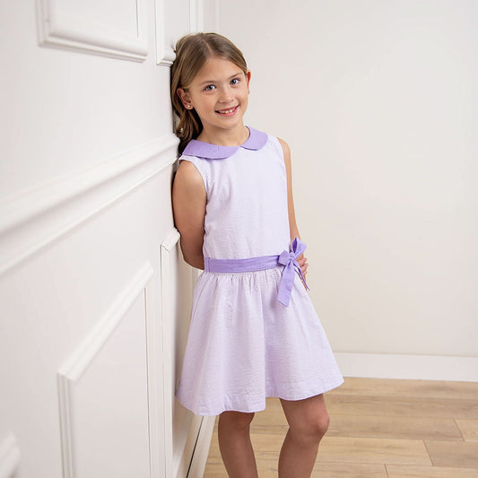 Organic Seersucker Peter Pan Collar Dress - Baby