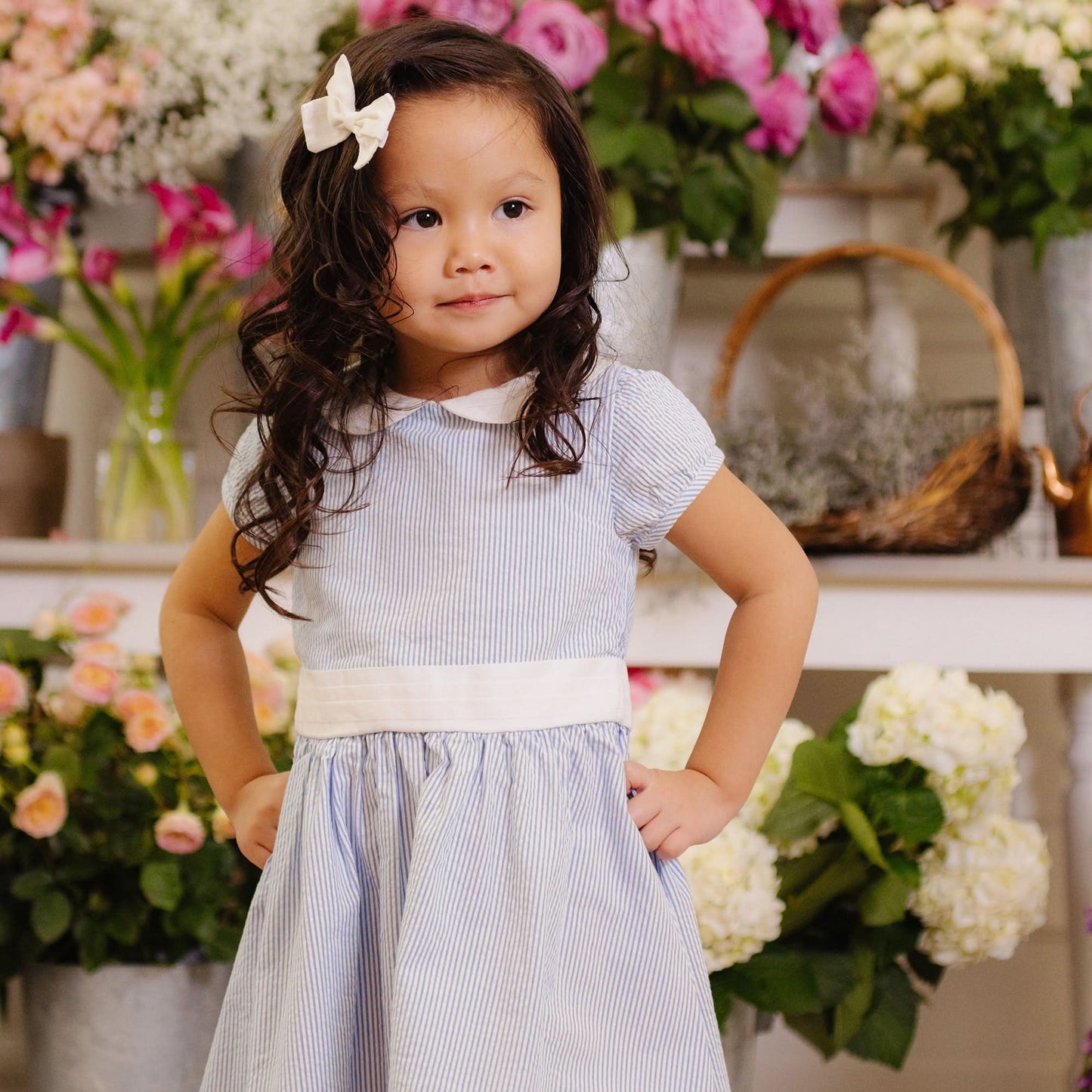 Organic Seersucker Peter Pan Collar Dress