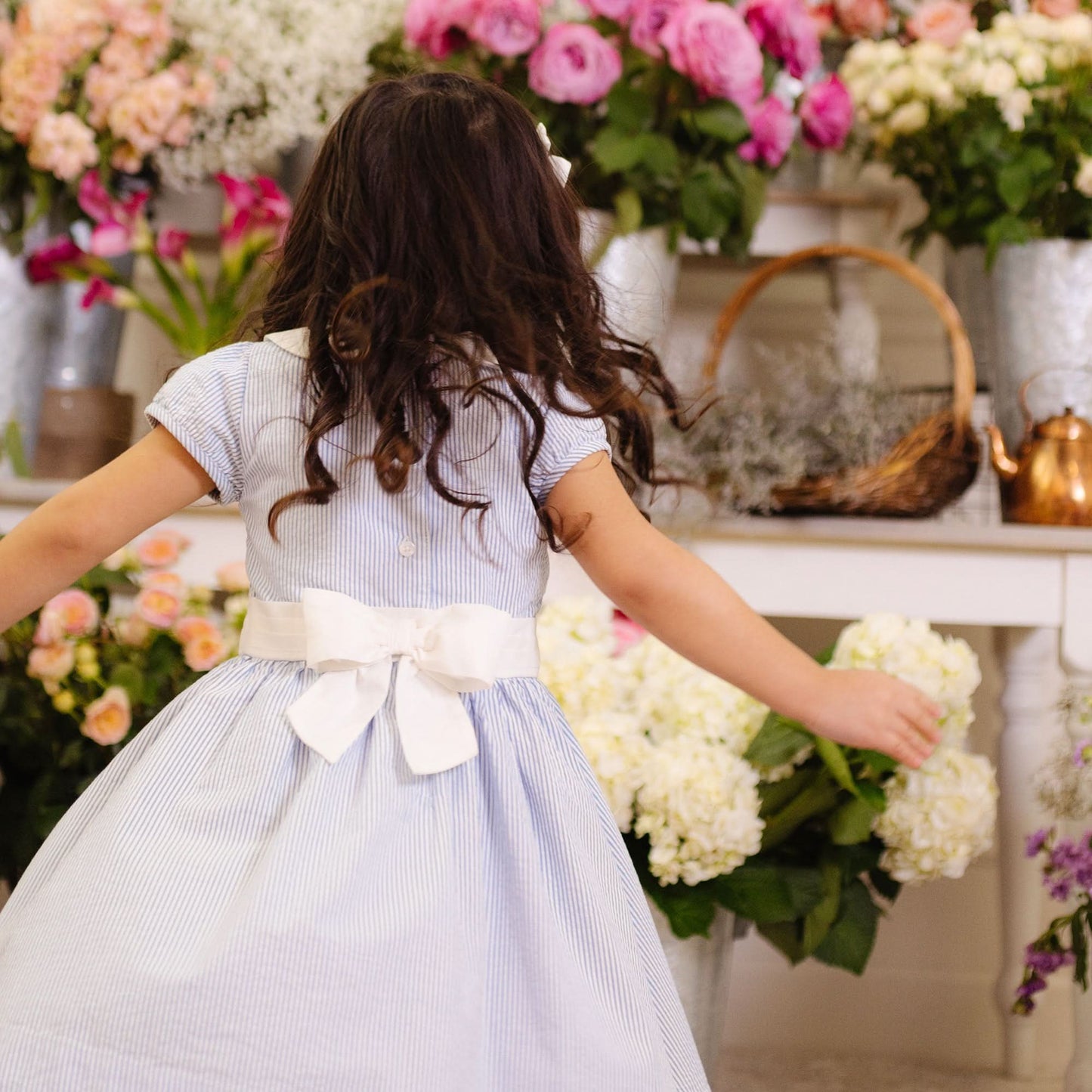 Organic Seersucker Peter Pan Collar Dress