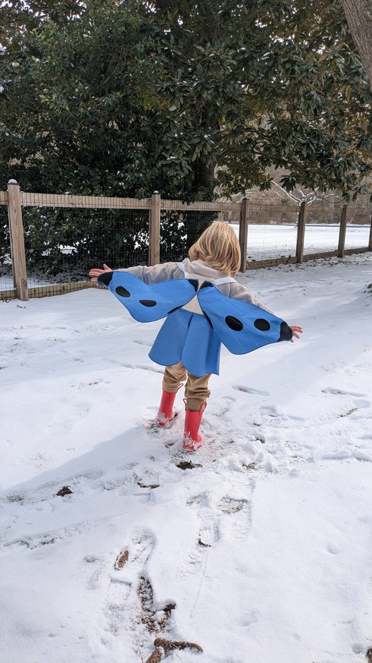 Spotted Blue Butterfly Costume Wings