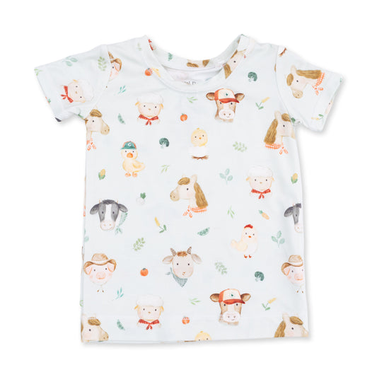 Baby Farm Faces - Short Sleeve Loungewear Set