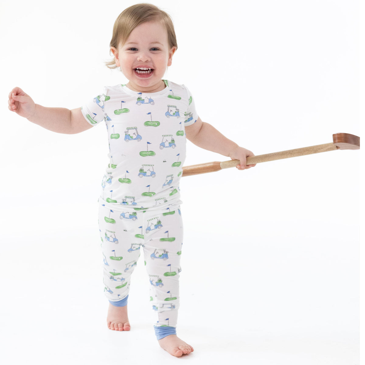Golf Carts Blue - Short Sleeve Loungewear Set