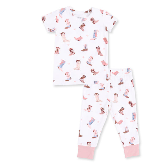 Buckarette Boots - Short Sleeve Loungewear Set