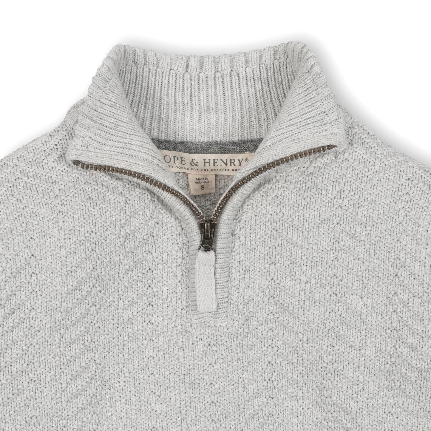 Organic Half Zip Cable Sweater