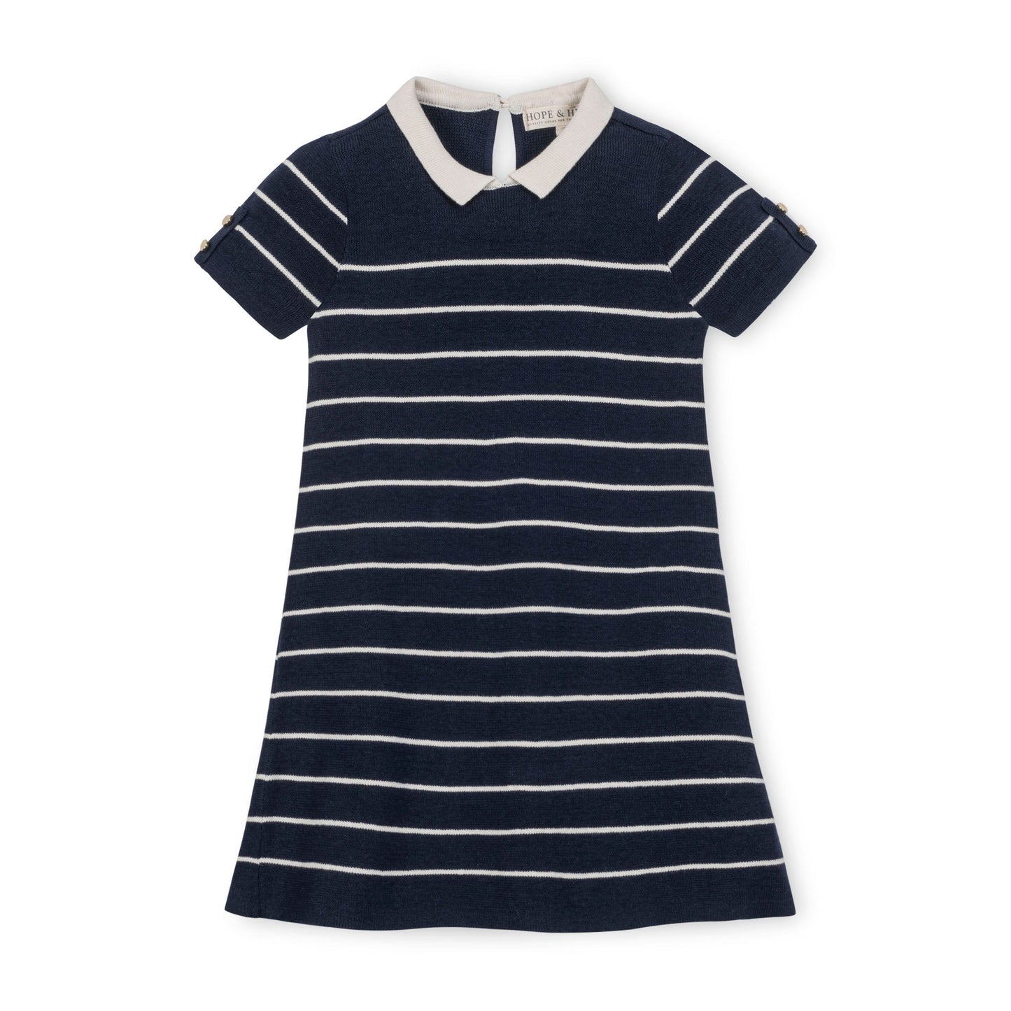 Organic Short Sleeve Collared Sweater Dress