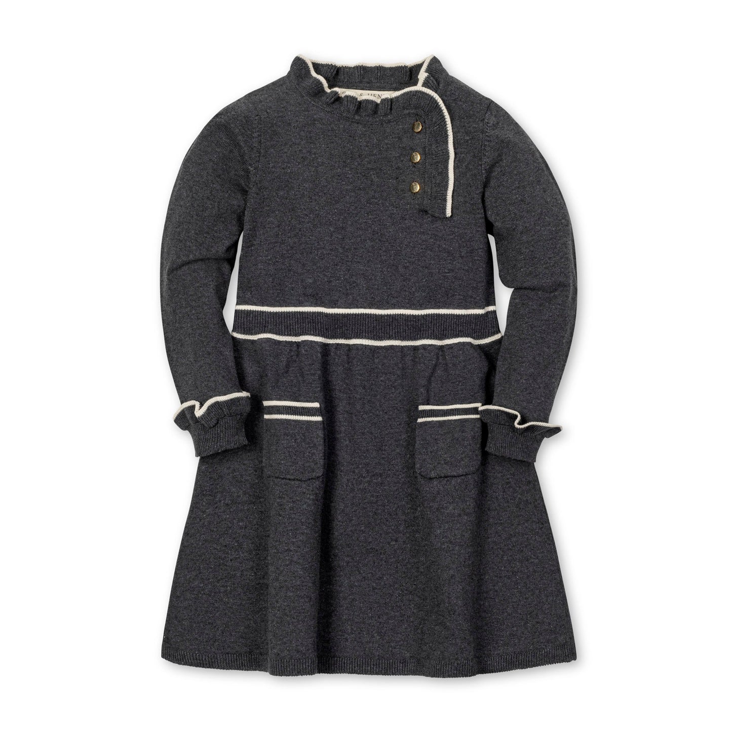 Organic Ruffle Trim Sweater Dress