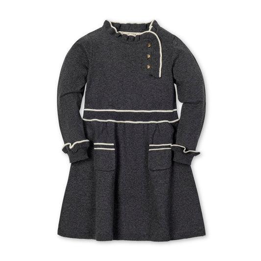 Organic Ruffle Trim Sweater Dress