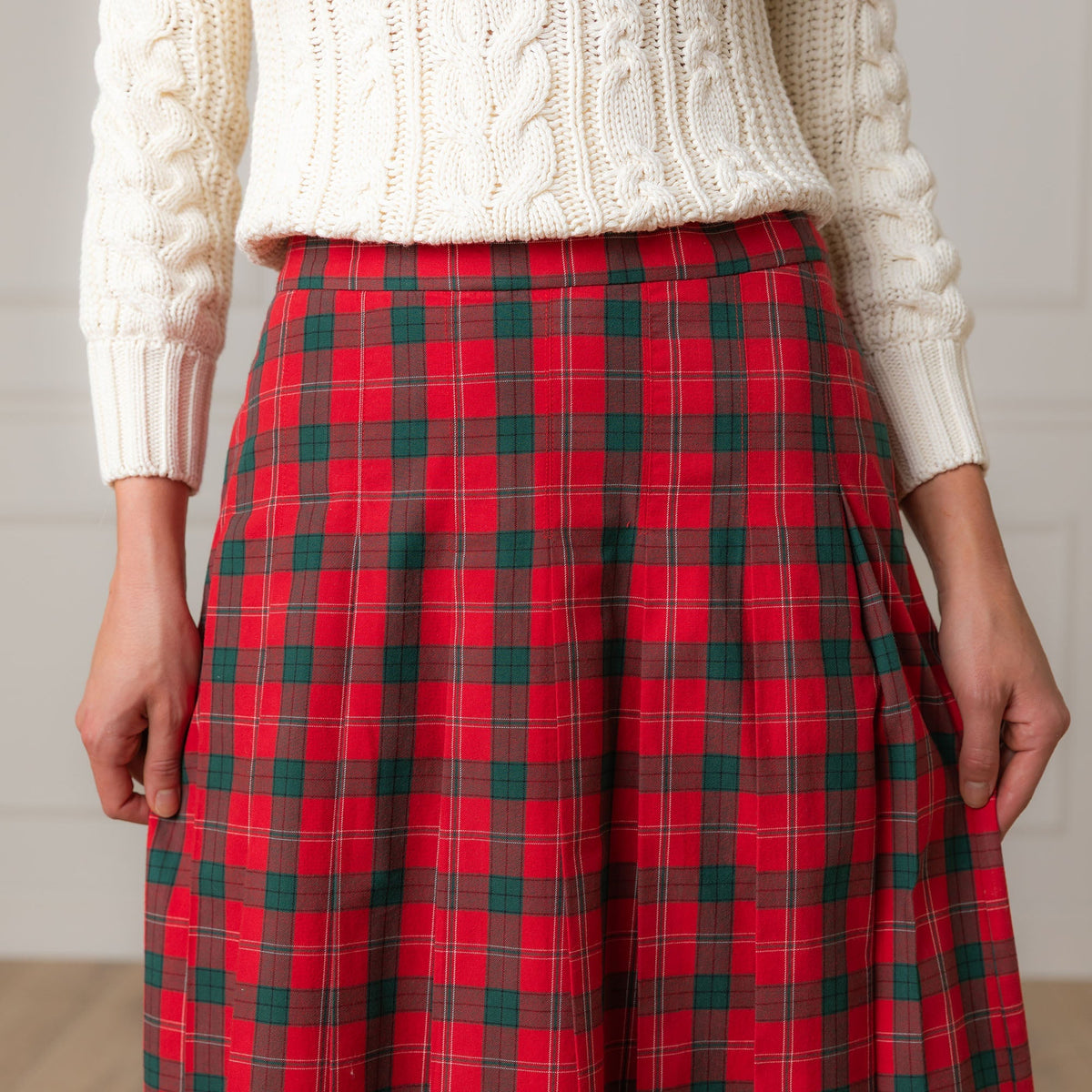 Organic Pleated Midi Skirt