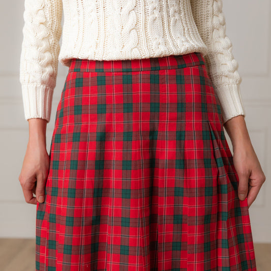 Organic Pleated Midi Skirt