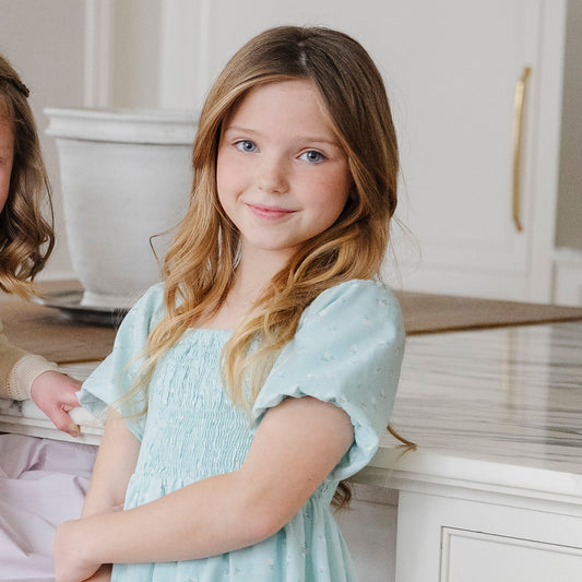 Smocked Bubble Sleeve Dress