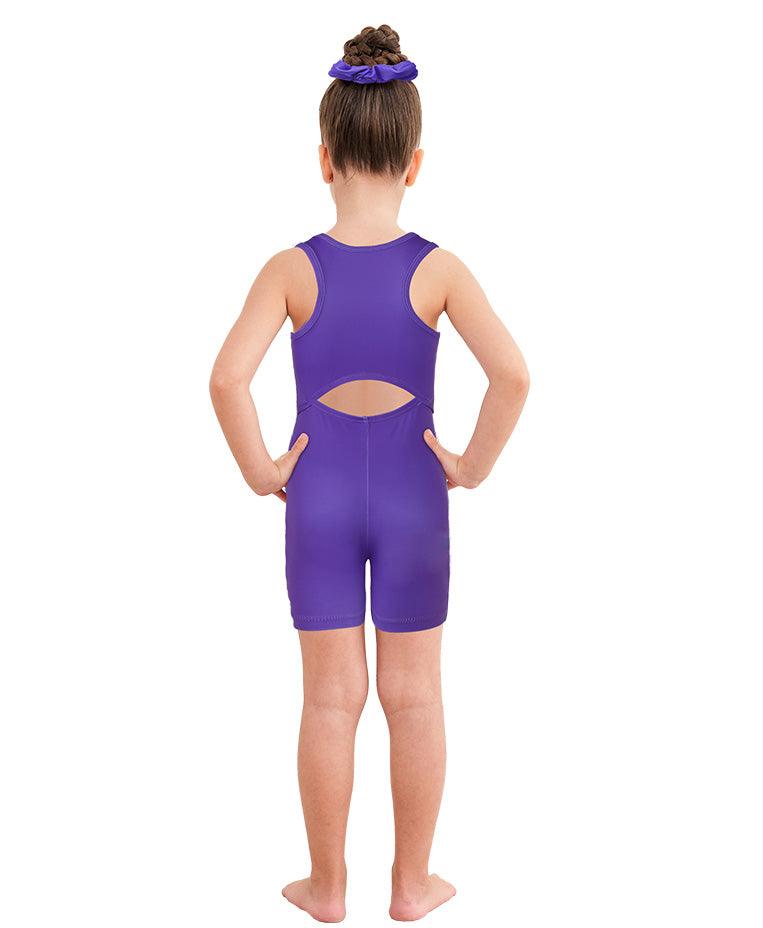 Purple Unicorn Pattern Biketard Unitard for Girls