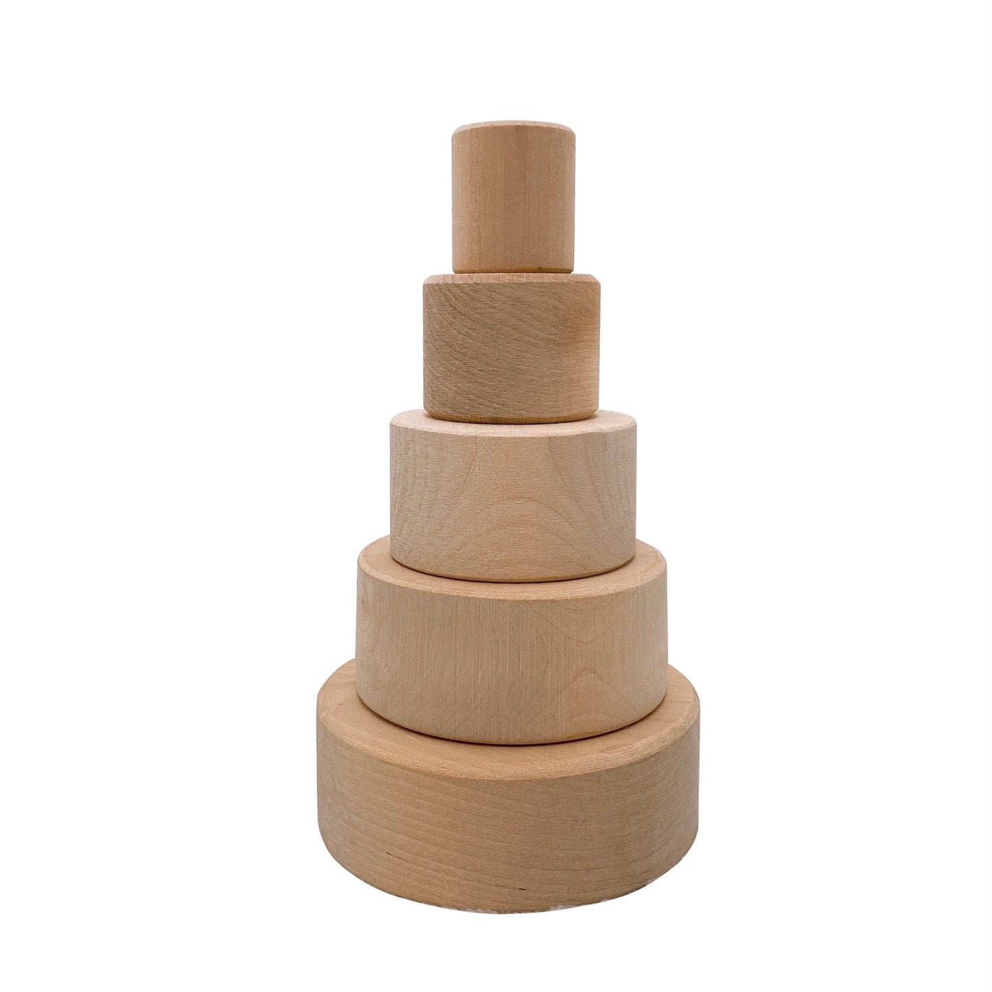 5 Pcs Natural Wooden Stacking & Nesting Cup Bowl Set