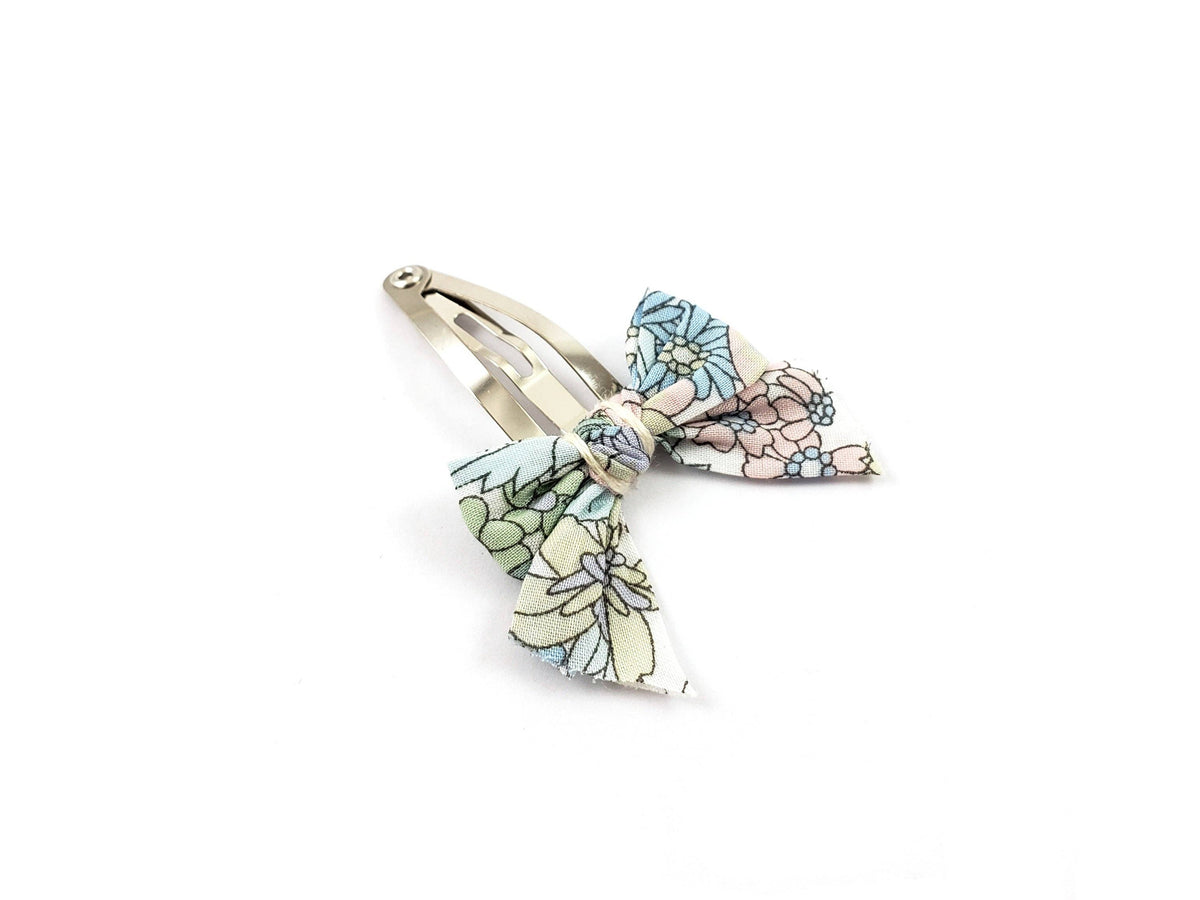 Liberty Print Bow Hair Clips, Rose Gold Plated Brass, Set of