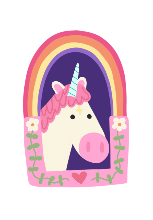 Rainbow unicorn sticker